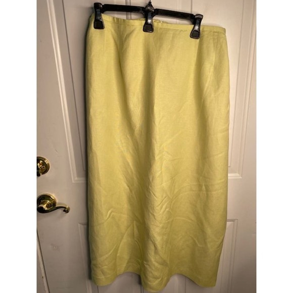 Coldwater Creek Mint Green 2-piece Blazer Skirt Embroidery Sz W18 Linen Blend - Picture 3 of 10